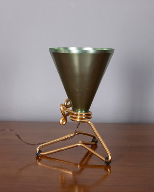 Vintage Tischlampe aus den 1950er Jahren, entworfen von Ettore Sottsass für Rinnovel