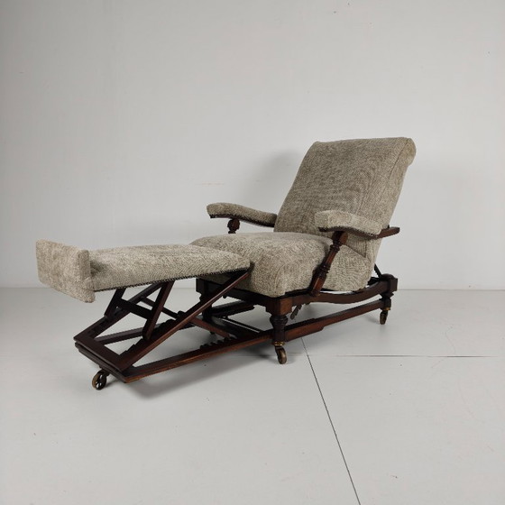 Englischer Liegesessel für Bibliotheken (um 1860) – Verstellbarer relaxsessel, Wood (photo 9 of 12)