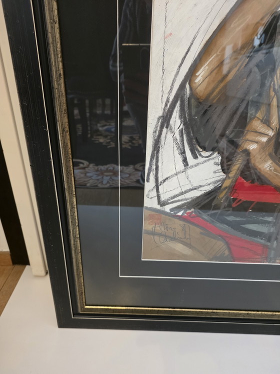 Origineel Kunstwerk Nico Vrielink (1988) – Gemengde Techniek – 103 x 82 cm Prachtig en Groot Origineel (photo 6 of 12)