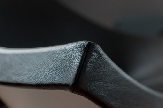 Image 1 of 2x Vitra Coconut Chairs – Leder Premium Nero – Design George Nelson