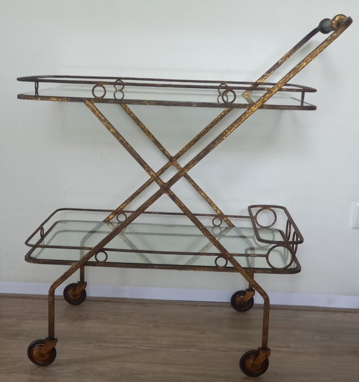 Carrello Bar in Metallo Dorato – serveerwagens, Glass