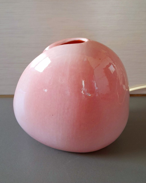 Ceramic lamp with agate slice, 1970