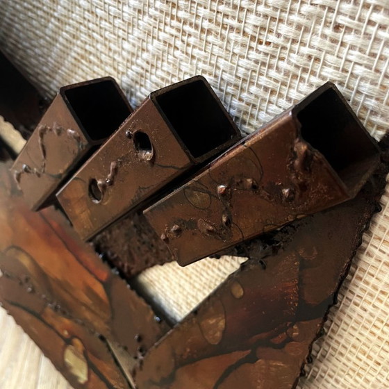 Image 1 of Henrik Horst Jaren 70 Brutalistische Metalen Wandsculptuur