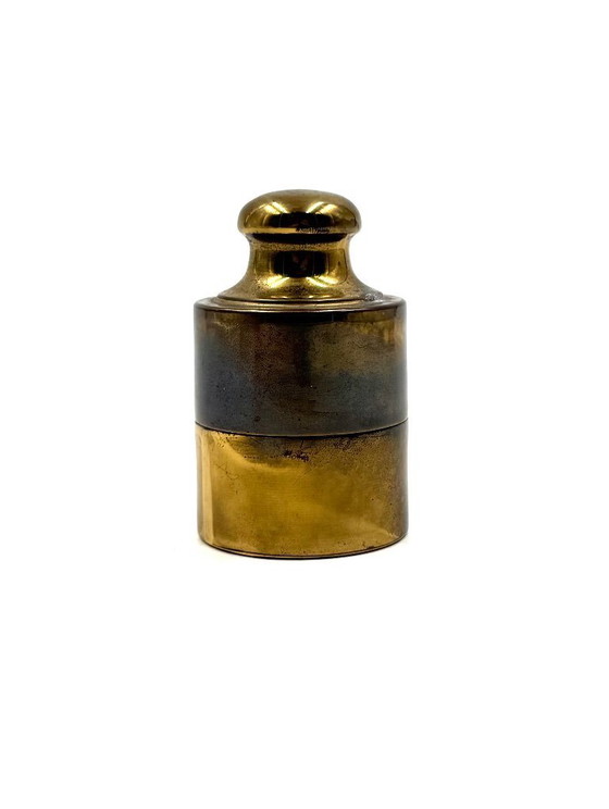 Image 1 of Briquet de table en laiton, en forme de poids, Mauro Manetti, Italie, 1970