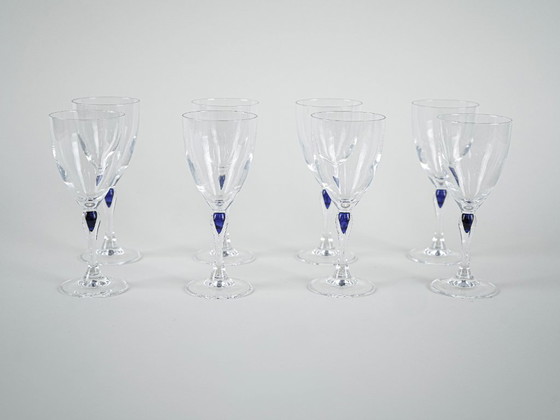 Image 1 of Servizio di bicchieri Venise Saphir, design francese, anni '70, prodotti da Cristal d'Arques