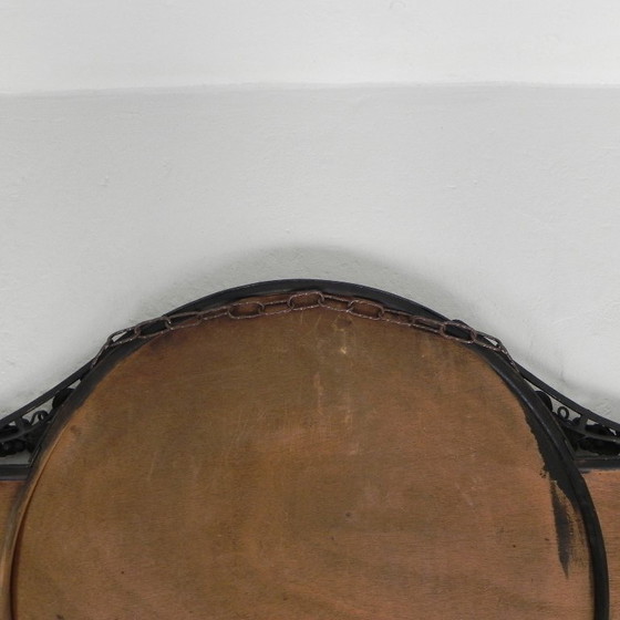 Image 1 of Art Deco mirror with faceted glass in a steel frame, 1930s