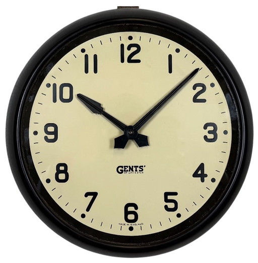 Vintage Brown Bakelite Wall Clock by Gents of Leicester, 1950s