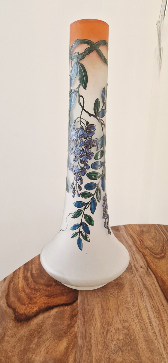 Image 1 of Art Deco Vase signiert Glashütte LEUNE- Auguste HEILIGENSTEIN- 1920