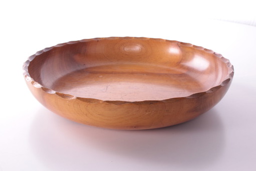 Coupe haute ou coupe à fruits vintage en bois de teck 1960 Danemark