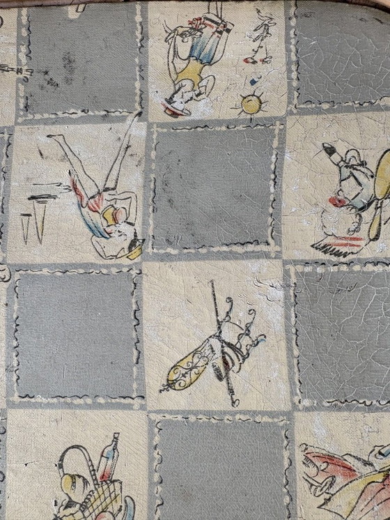 Image 1 of Vintage rattan tray with fixed legs