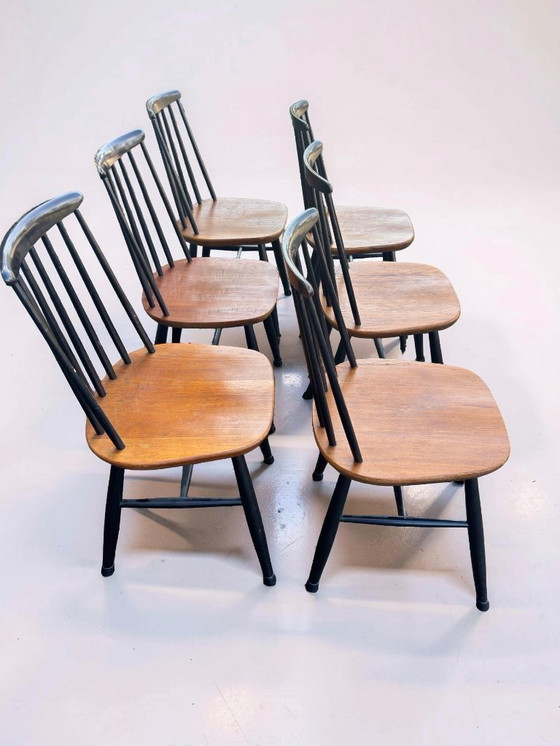 Image 1 of Vintage Fanett chairs by Ilmari Tapiovaara, 1960s, set of 6