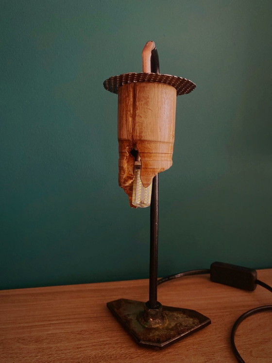 Table lamp – artigianato, Metal, Wood (photo 4 of 5)