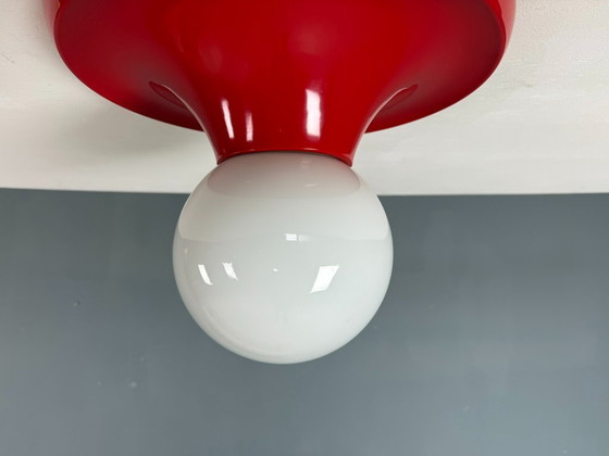 Image 1 of Lampada da parete o soffitto "Light Ball" in metallo rosso Castiglioni per Flos, Italia anni '70