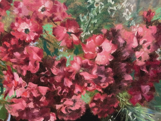 Christine Fonteyne Poupaert ( ) still life with flowers. – Paintings & Drawings, Canvas (photo 6 of 8)