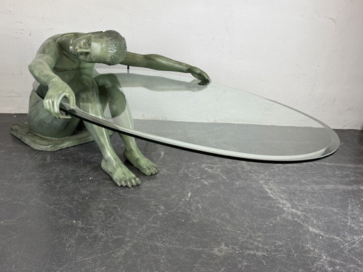 Table sculpturale en bronze
