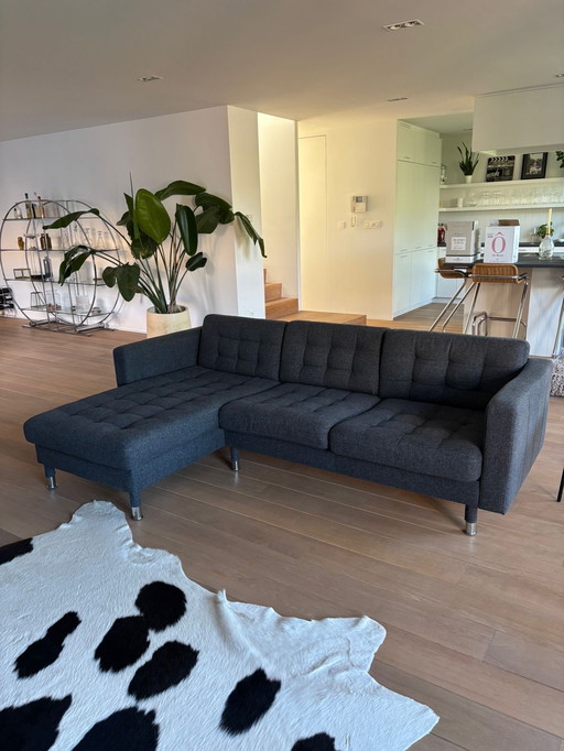 Canapé 3 places avec chaise longue "LANDSKRONA" - Gris foncé