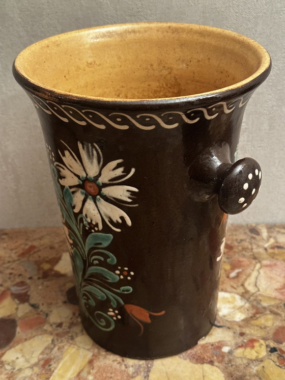 Image 1 of Seau à Vin Blanc ancien en terre cuite H 25 cm