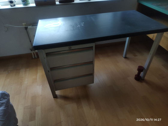 Industrial steel Vintage Oda (Ahrend) Desk, Metal, Black (photo 4 of 5)