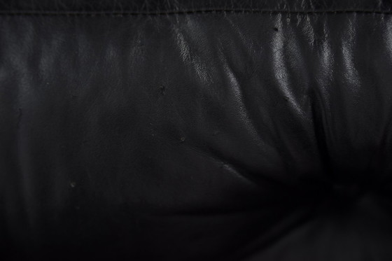 Image 1 of Vintage Mid-Century Scandinavian Modern Glamour Leather Black & Gold Sofa by John-Bertil Häggström for Swed-Form, 1970s