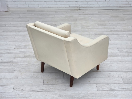 Image 1 of 1970er Danish Lounge Chair, Möbelwolle, Teakholzbeine