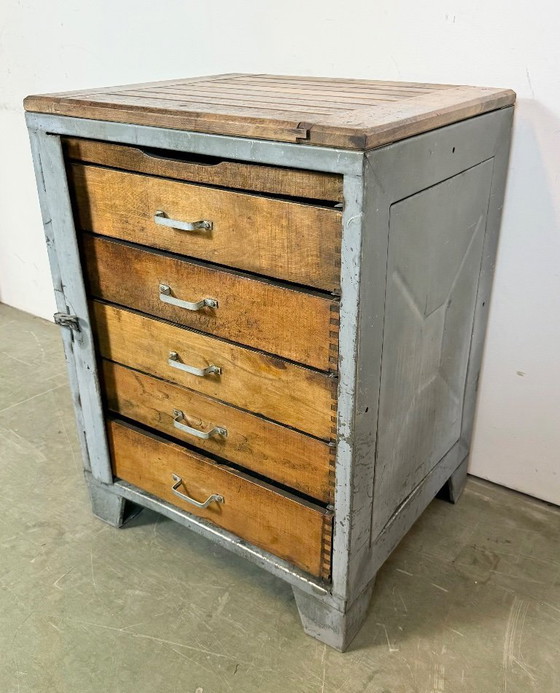 Image 1 of Lámpara industrial grande de esmalte blanco con pantalla de cristal, década de 1990