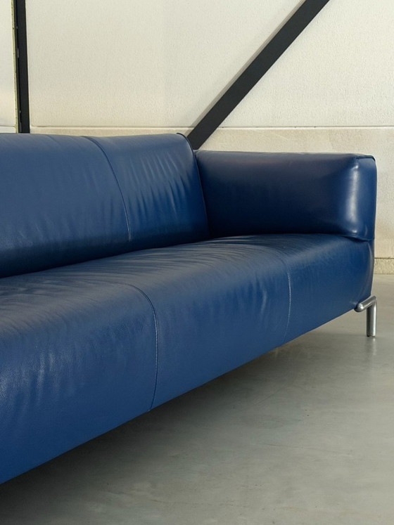 Bert Plantagie sofa and Chaise longue - blue leather, Metal, Modern (photo 4 of 15)