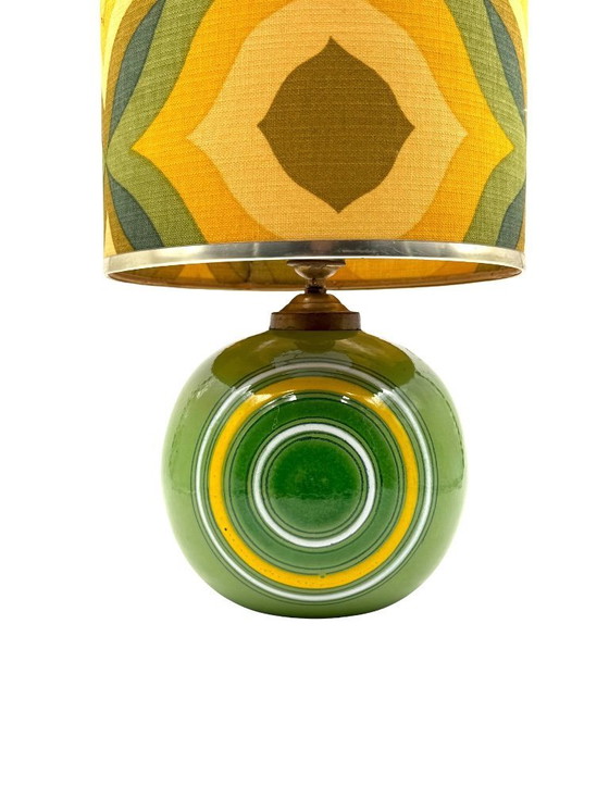 Image 1 of Lámpara de mesa de cerámica verde de la era espacial, Italia, década de 1960