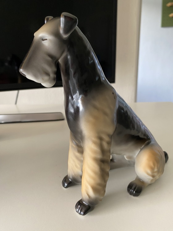 Image 1 of Vintage Hollóháza Fox Terriër Beeldje