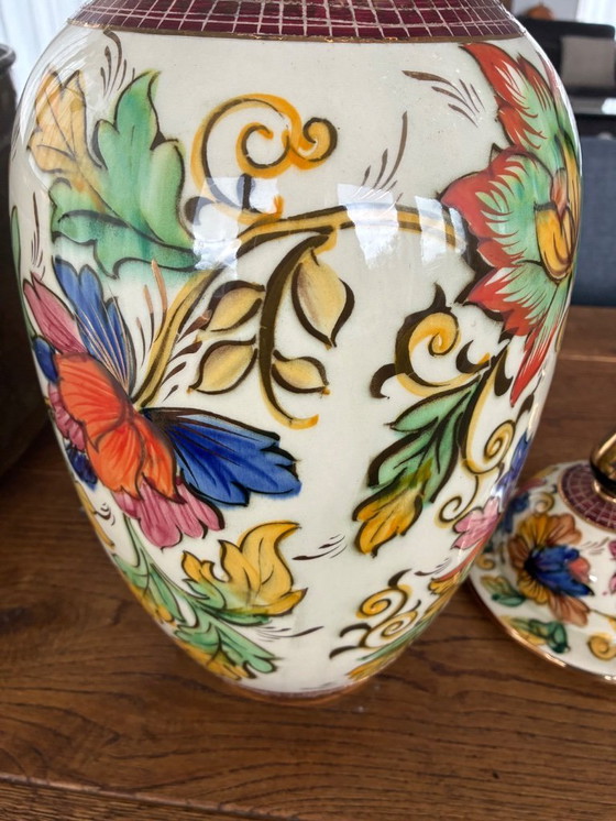 Image 1 of Large (55cm) lidded vase H. Bequet 1950s