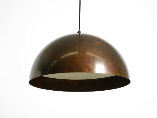 Rare Original 1960s Large Space Age Pendant Lamp with Copper Shade by Beisl Leuchten