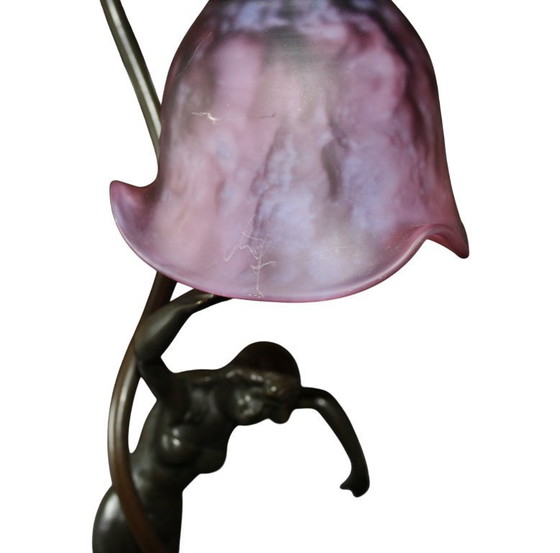 Signed bronze figural lamp in Art Nouveau/Art Deco style – Table lamps (photo 6 of 9)