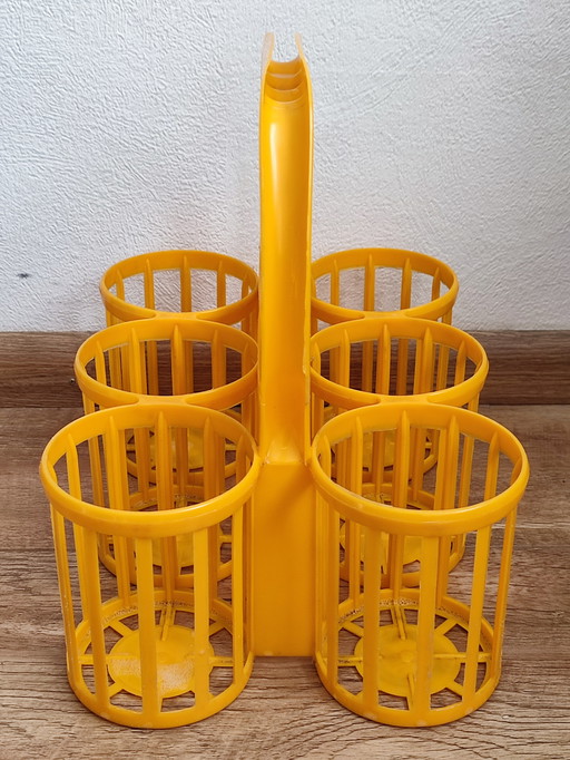 Porte-bouteilles vintage orange et jaune, porte-bouteilles pladti