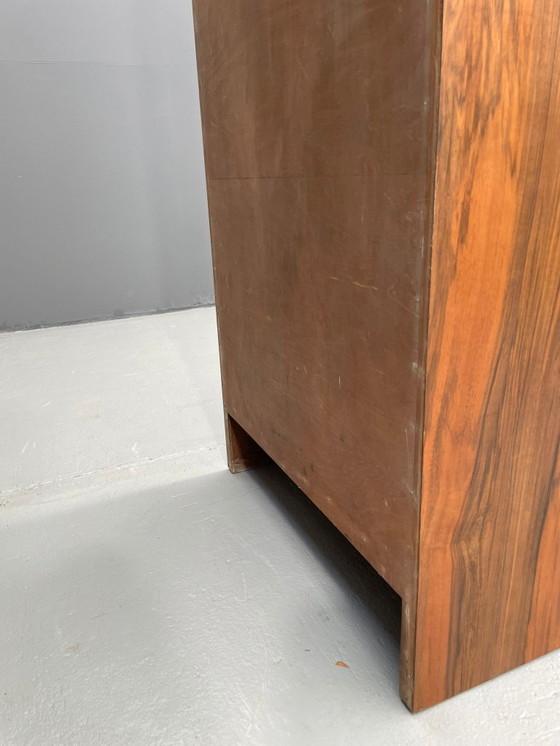 Image 1 of Restored Art Deco Wardrobe with Hanging Rail, Walnut Veneer, Czechoslovakia, 1930s