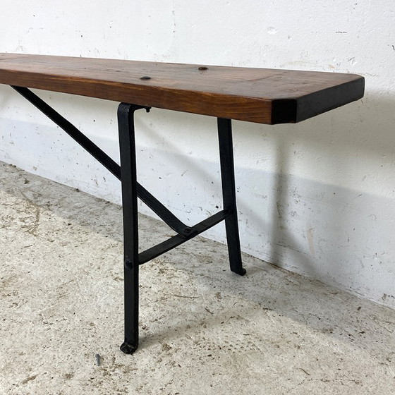 Image 1 of Banc ancien bois et fer forgé