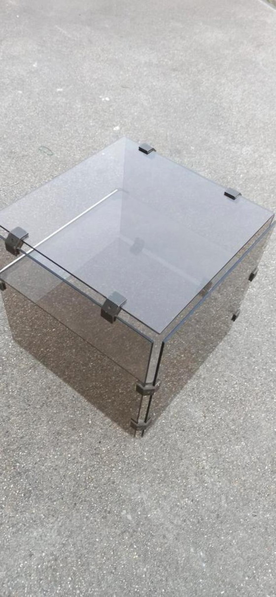 Image 1 of Vintage smoked glass side table