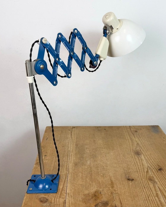 Image 1 of Industrial East German Scissor Lamp from VEB Zweckleuchtenbau Dresden, 1950s