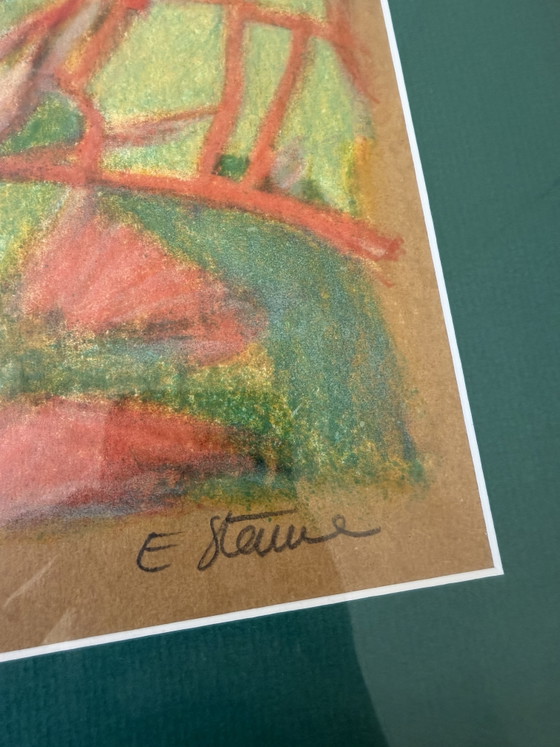 3x Lithographie Dame en Rouge – Lithographies et sérigraphies, Wood (photo 9 of 9)
