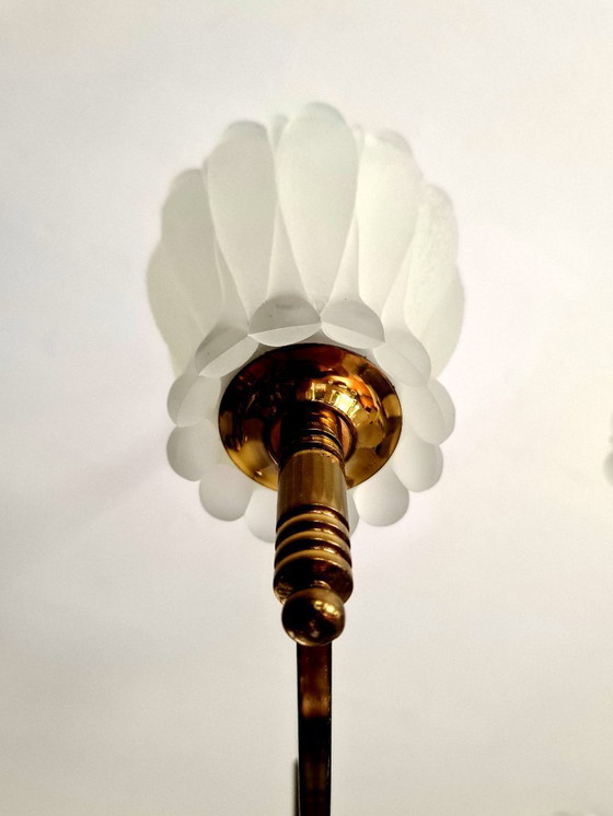 Image 1 of Impressionante lampada a sospensione vintage - Anni '40 - '50 - Ottone - Germania -.