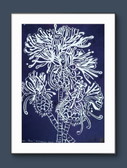 Linocut di prugnolo - Stampa d'arte botanica A3