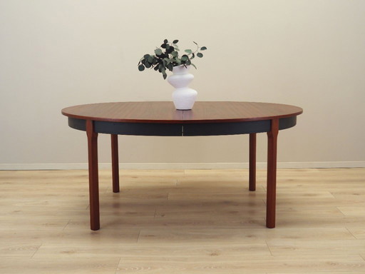 Mahoniehouten ovale tafel, Deens ontwerp, jaren 1970, productie: Denemarken