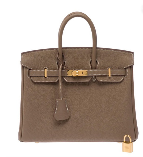 Image 1 of Sac HERMES Birkin 25 en cuero Étoupe - 103575