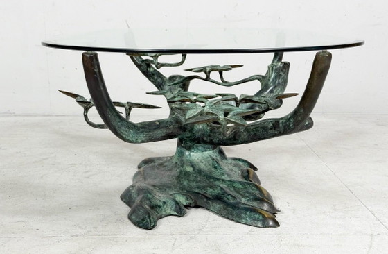 Image 1 of Tavolino da caffè in stile Hollywood Regency con bonsai, di Willy Daro, Belgio, anni '70.