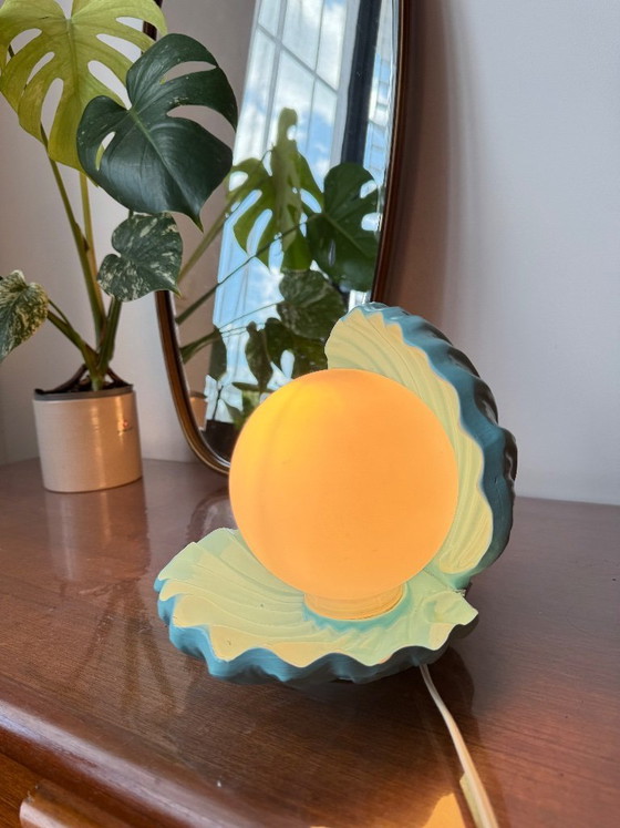 Image 1 of Vintage 1970s seashell lamp