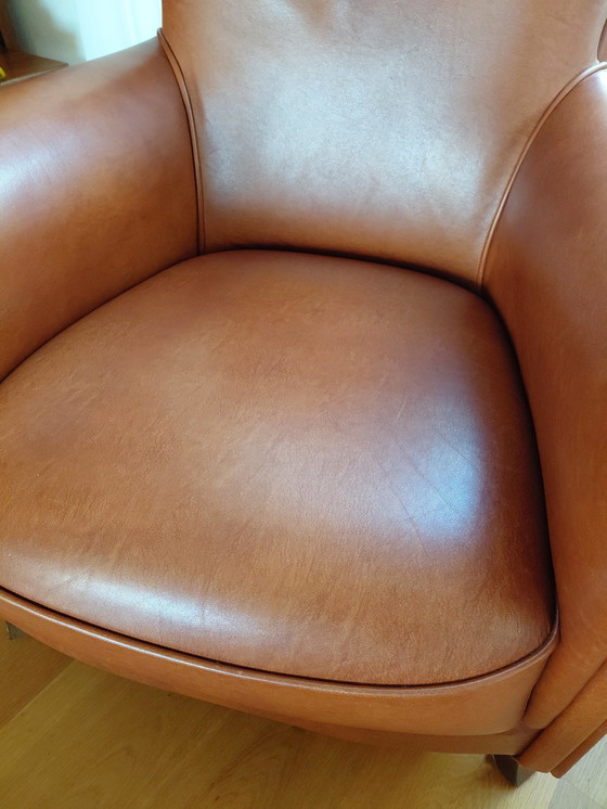 Image 1 of Bruin leren fauteuil