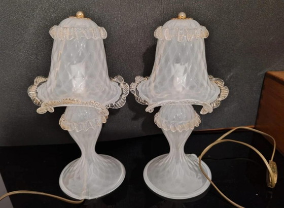 Image 1 of set de lampes  de Murano champignon