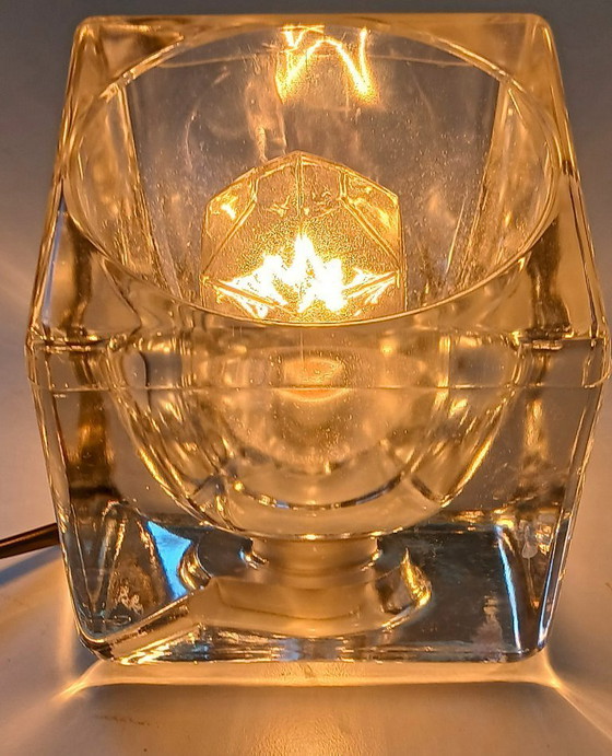 Image 1 of (W018) Unique vintage Putzler crystal glass table lamp – pure design icon!