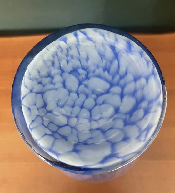 Image 1 of Vase Français Bleu De La Manufacture De Clichy Du Milieu Du Siècle