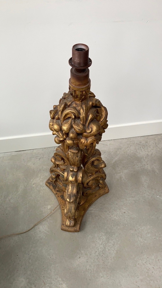 Image 1 of Vintage gouden vloerlamp - Hollywood regency/ Barok