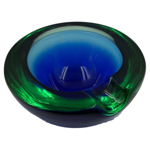Sculptural submerged glass ashtray by Gianfranco Mandruzzato Murano 1970