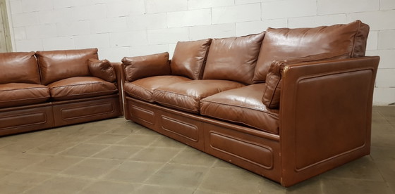 Image 1 of Leren Roche Bobois 2-zits en 3-zits bank